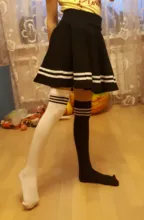 Primavera/otoño niños hasta la rodilla calcetines para bebé chicas chicos fútbol bonito rayas de terciopelo de la escuela largo para baile blanco Calcetines