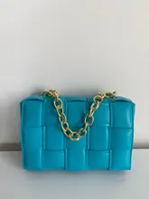 Bolso cruzado pequeño con cadena tejida para mujer, bolso de hombro de cuero de Pu de calidad de lujo, Diseño de tendencia, 2021