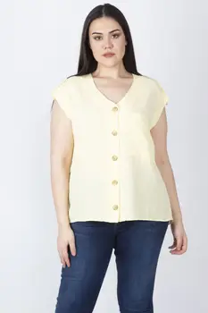 Sans Textile Women 'S Yellow Shoulder Epaulets Pocket Detail Buttoned Blouse 65 N15978
Sans Textile Women 'S Yellow Shoulder Epaulets Pocket Detail Buttoned Blouse 65 N15978