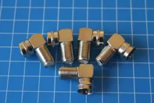 Conector de Cable aéreo de TV acodado en ángulo recto de 90 grados, conector Coaxial F hembra de RF a conector Coaxial macho de TV, 5 uds.
