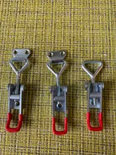 HELTC 1 piezas de plata + rojo ajustable pestillo de palanca al cerrojo de cajas de palanca para Hasp pestillo de palanca atrapar cerradura