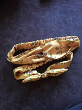 Mamá y bebé diadema de la hija de la madre diademas de chica Floral Corbata con impresión nudo diadema de Orejas de conejo, accesorios de pelo