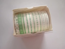 10 unids/lote decorativo verde Color rosa PaperWashi cinta adhesiva cinta japonés papelería Kawaii suministros de Scrapbooking pegatinas