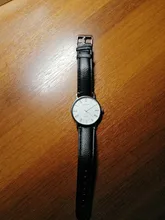 Pulsera de cuarzo para hombre, reloj analógico de negocios con correa de cuero sintético, diseño con números romanos y efecto Blu-ray