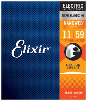 12106 nanoweb string kit for 7 string electric guitar, nickel plated steel, medium 11-59, Elixir
12106 nanoweb string kit for 7 string electric guitar, nickel plated steel, medium 11-59, Elixir