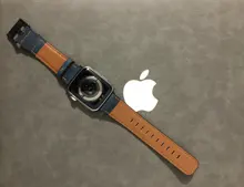 Correa para Apple watch de 44mm, 40mm, iWatch de 42mm y 38mm, correa Retro de cuero de vaca para iwatch series 6 5 4 3 2 SE