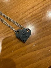 Collar con colgante de ladrillos con corazón de amor para hombre, mujer, niña y niño, regalo de cumpleaños, joyería, piezas de Lego, Uds.