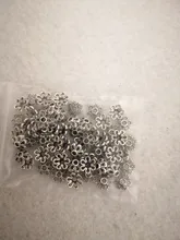 50 Uds. En forma de abalorios de tapas de cuentas, abalorios en forma de cuenta de Color plata antigua, accesorios de joyería