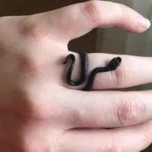 1 pieza nuevo europeo Retro Punk muy grandes espíritu anillo de serpiente de la personalidad de la moda estereoscópico anillo ajustable con apertura de la joyería