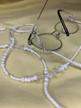 Cadena de cuentas CCB para gafas, 50 Uds., retenedor de gafas, cuerda, soporte de cordón para gafas de sol, conector de Lazo de cinta, anillo para gafas