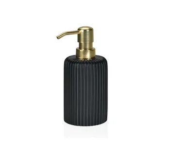 Black/gold stripe liquid soap dispenser
Black/gold stripe liquid soap dispenser