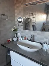 Bathroom Mirror Cosmetic Wall-Mounted Touch Led Dimming Adjustable Magnification