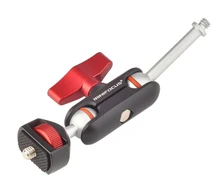 Tripod Magic Arm with Dual Ballhead Articulating 1/4'' Screw Universal Camera Video Monitor