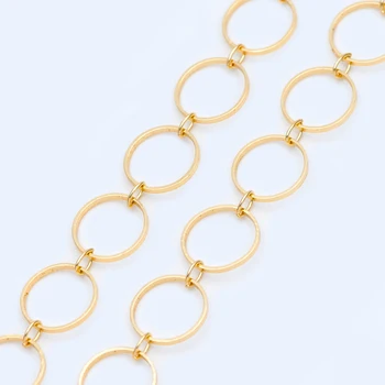 Gold Round Loop Chain 10mm, 18K Real Gold plated Brass, Circle Link Chains (#LK-343)/ 1 Meter=3.3ft
Gold Round Loop Chain 10mm, 18K Real Gold plated Brass, Circle Link Chains (#LK-343)/ 1 Meter=3.3ft