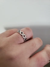Anillo de dedo con carita sonriente para mujer, sortija con carita sonriente, apertura de tamaño variable, joyería, anillo ajustable abierto