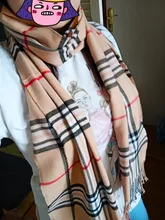 Bufanda de lana de imitación para niños y niñas, chal grueso y cálido a cuadros de alta calidad, pequeño y estrecho para regalo de otoño e invierno