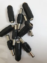 Toma de corriente macho a macho de 5,5x2,1mm, conector de clavija de alimentación hembra a hembra, adaptador de montaje de Panel de cable de 5,5mm y 2,1mm