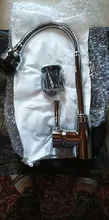 Caño giratorio de 360 grados para cocina, grifo de lavabo de un solo Mango, mezclador de pulverización extraíble de latón macizo ajustable, montado en cubierta