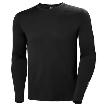 

Helly Hansen model HH LIFA MERINO CREW reference 48316 color 990 BLACK. Men's thermal underwear T-shirt.