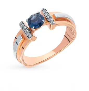 Gold ring with sapphires and diamonds sunlight sample 585 
Gold ring with sapphires and diamonds sunlight sample 585