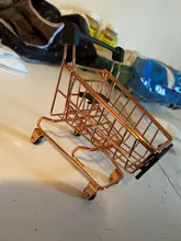 Mini carrito de la compra para niños, artículos de oficina, adornos de almacenamiento, 1 unidad