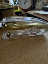 De Lujo Rosa Metal dorado sacagrapas Manual transparente grapadora de acrílico NO.10 Durable de Color de moda grapadora 4000 Uds grapas venta al por mayor