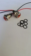 Luz indicadora de advertencia LED de Metal, resistente al agua IP67, lámpara de señal, cable piloto de 3V, 5V, 12V, 24V, 110V, 220V, 6/8/10/12/16/19/22mm, 1 Uds.