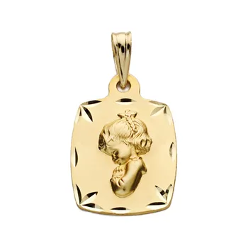 Medal 9k gold Virgin Girl 19mm. Smooth rectangular details carved edging-Customizable-RECORDING INCLUDED IN THE PRICE
Medal 9k gold Virgin Girl 19mm. Smooth rectangular details carved edging-Customizable-RECORDING INCLUDED IN THE PRICE
