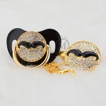 MIYOCAR Bling lovely beard pacifier and clip set pacifier chain holder bling lovely beard pacifier unique design AMOU-1 
MIYOCAR Bling lovely beard pacifier and clip set pacifier chain holder bling lovely beard pacifier unique design AMOU-1