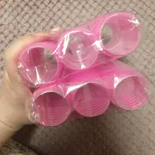 6 unids/set gran auto agarre rodillos del pelo se aferran cualquier tamaño DIY rizadores de cabello Color al azar DIN889