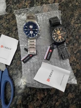 CURREN- Reloj de acero inoxidable negro dorado para hombre, reloj de pulsera masculino deportivo de cuarzo a la moda, cronógrafo, con fecha