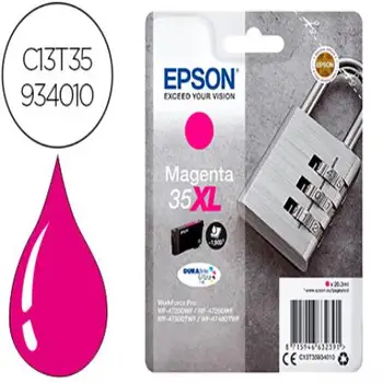Ink-jet epson 35xl t3593 pro wf-4720dwf / 4725dwf / 4730dtwf / 4740dtwf magenta high capacity 1900 pages 152613-C13T35934010
Ink-jet epson 35xl t3593 pro wf-4720dwf / 4725dwf / 4730dtwf / 4740dtwf magenta high capacity 1900 pages 152613-C13T35934010