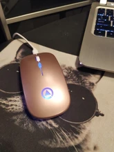 Ratón inalámbrico recargable RGB para ordenador, Mouse silencioso retroiluminado con LED ergonómico para juegos, portátil y PC