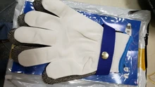 Guantes de seguridad laboral de acero inoxidable, 1 Uds., anticorte, malla metálica, para carnicero