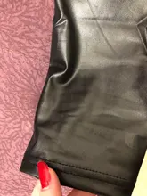 ATHVOTAR de talla grande negro de cuero de PU de las mujeres Leggings cintura alta negro de cuero de la PU de Legging pantalones de piel de moda de las mujeres