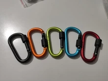 Paracord-Cadena de mosquetones de aluminio de 8cm, Clip de bloqueo rotativo, hebilla de anillo D, llavero, gancho de presión de montaña para acampada, Kit de viaje al aire libre