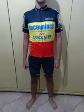 Quickstep profesional bicicleta equipo Maillot de manga corta Ciclismo hombres Kits de camisetas de Ciclismo de verano transpirable Conjuntos de ropa de Ciclismo