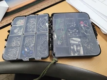 Unids/caja de aparejos de pesca, accesorios para cajas, juego con ganchos, peso plomo a presión para cebo de carpa, señuelo, accesorios de invierno, 246