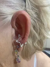 Pendientes de estrella hueca para niña, pendientes con tachuelas bohemios Vintage de cartílago falso, aretes de Clip para mujer, aretes punk rock