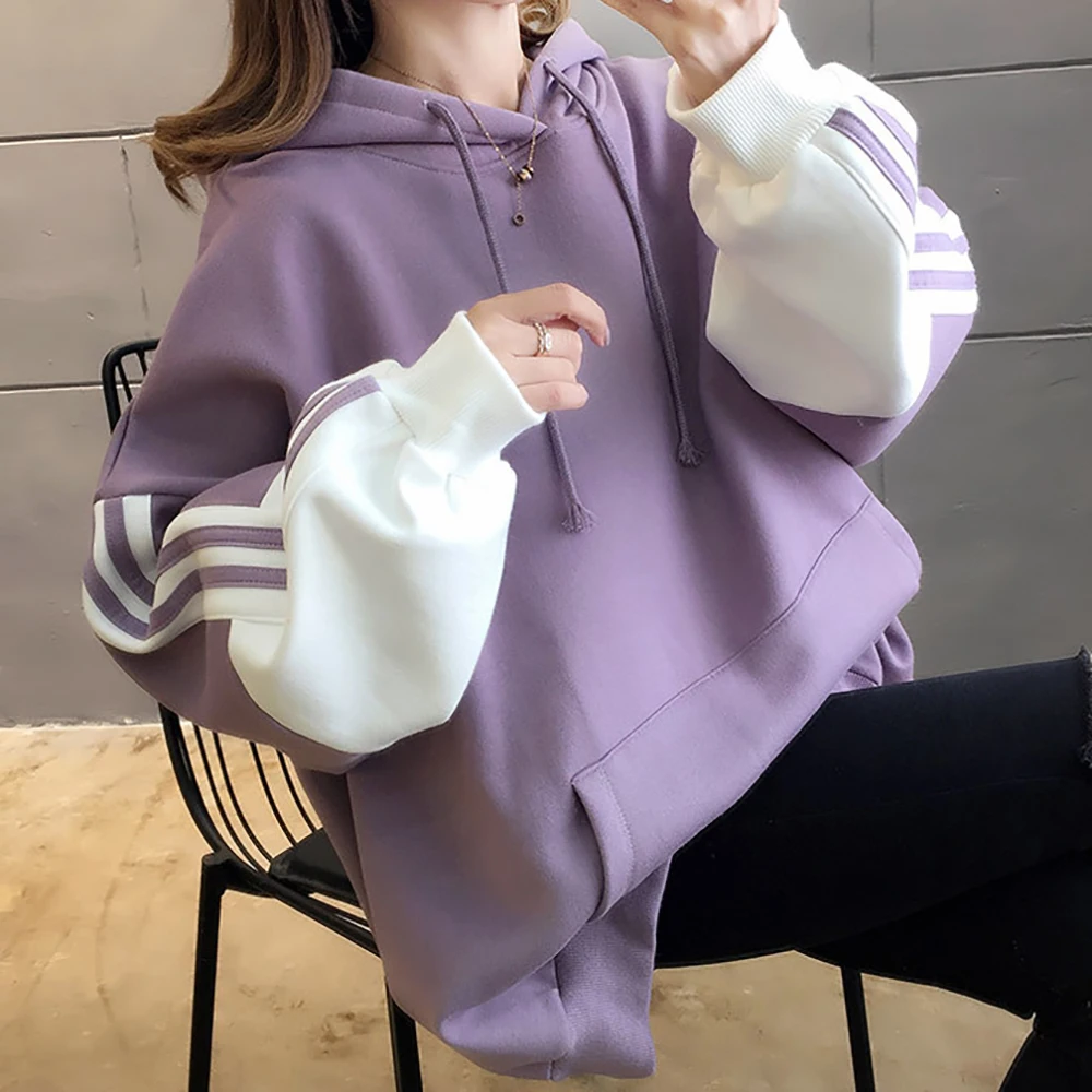OSKE 2020 Women Sweatshirt Autumn Winter Plus Velvet Oversized Hoodie Thick Loose Sweatshirt Stitching Pure Color Hoodies Women
OSKE 2020 Women Sweatshirt Autumn Winter Plus Velvet Oversized Hoodie Thick Loose Sweatshirt Stitching Pure Color Hoodies Women