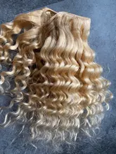 Vanlov 613 mechones con cierre brasileño de la onda profunda 3 mechones con cierre Rubio Remy extensiones de cabello humano mechones con cierre