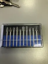 Brocas rotativas de carburo de tungsteno, juego de brocas cónicas de acero hss, 3x6mm, nuevo vástago de 1/8 pulgadas, 10 piezas
