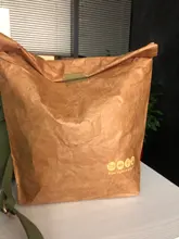 Plegable reutilizable a prueba de fugas contenedor de alimentos de gran capacidad comida bolsa impermeable aislamiento térmico de papel Kraft de papel de aluminio