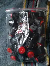 Interruptores de balancín redondo de 23mm de diámetro, interruptor basculante ON-OFF de 2 pines, redondo, negro, blanco y rojo, 10A/125V, 6A/250V, 10 Uds.