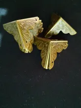 12X decorativo latón antiguo de oro joyas de plata caja de regalo de vino caja de madera en el pecho borde Protector de la esquina guardia 25mm + uñas
