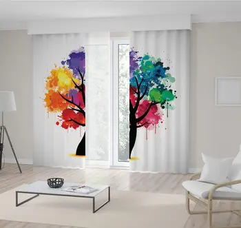Curtain Colorful Tree Leaves Fun Design with Orange Yellow Blue Green Artistic Print
Curtain Colorful Tree Leaves Fun Design with Orange Yellow Blue Green Artistic Print