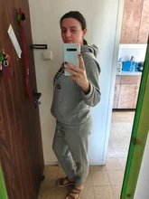 Conjunto de 2 piezas de Sudadera con capucha para mujer, chándal impreso, Jersey, pantalones de sudadera, chándal de bolsillos