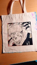 Jujutsu-bolso de compras Kaisen, bolsa de algodón, plegable, ecológico