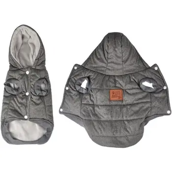 Feather jacket Louis-Hooded double polyester fleece-40 cm-Gray-For dogs
Feather jacket Louis-Hooded double polyester fleece-40 cm-Gray-For dogs