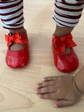 Zapatos de bautismo para bebé niña, zapatos planos de suela suave, vestido de princesa Mary Jane, con lazo de cinta, Color sólido, antideslizantes, para cuna infantil
